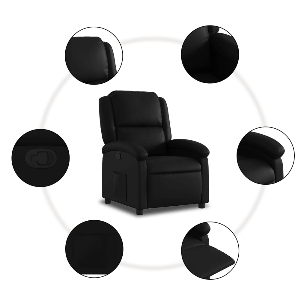 Relaxfauteuil zwart kunstleer
