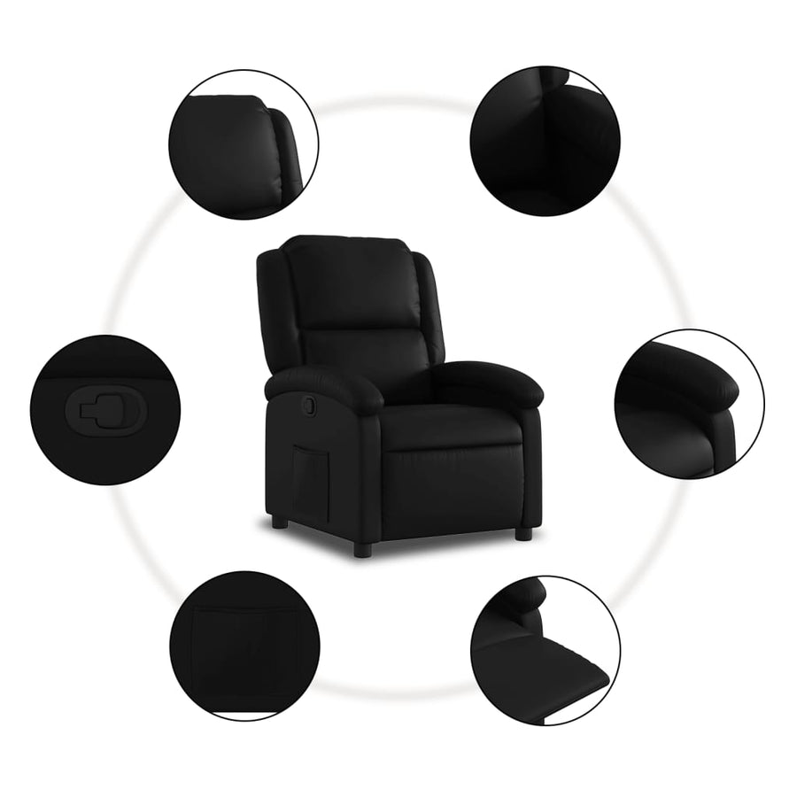 Relaxfauteuil zwart kunstleer