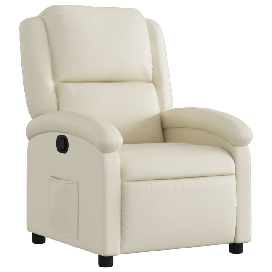Relaxfauteuil crèmekleurig kunstleer