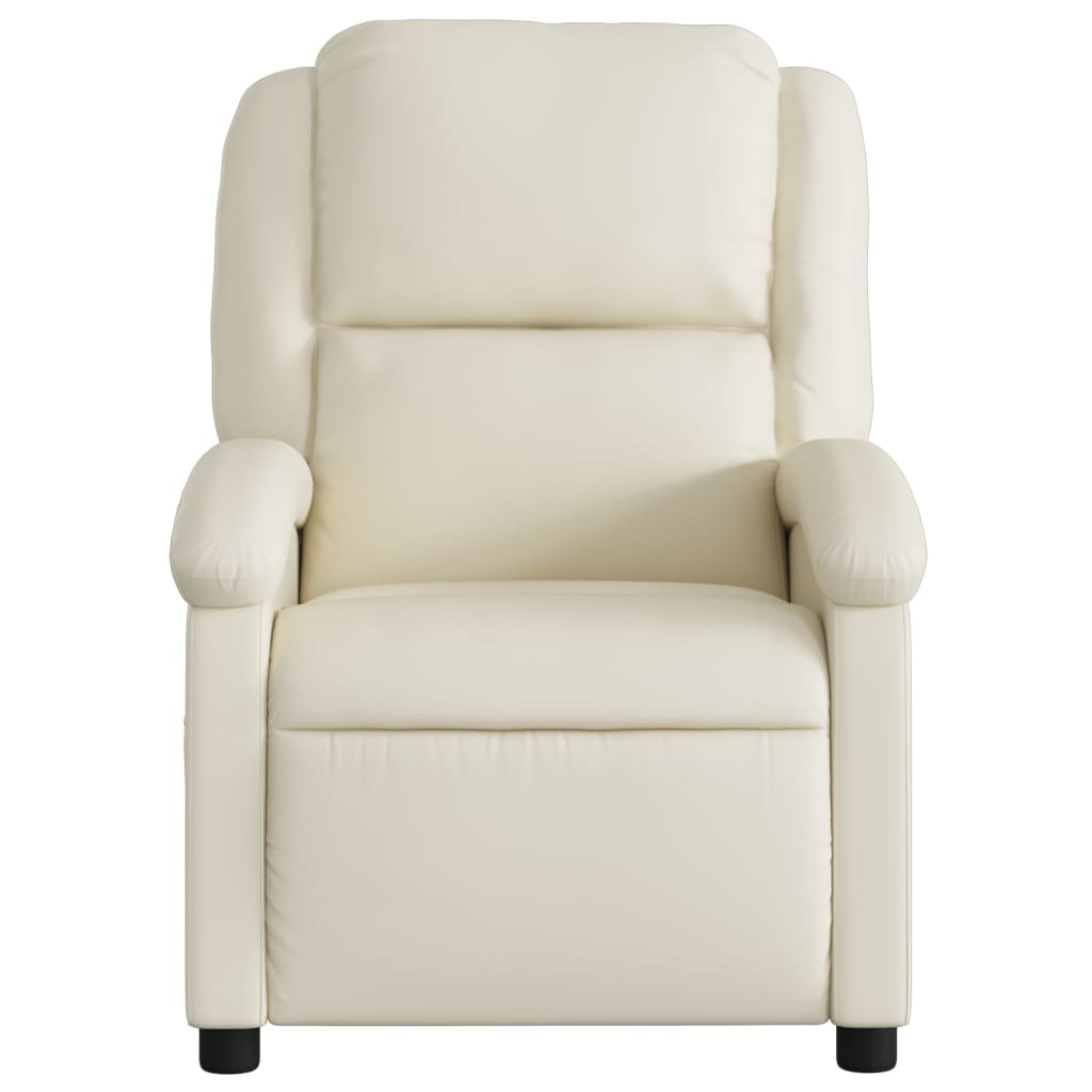 Relaxfauteuil crèmekleurig kunstleer