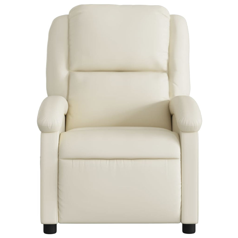Relaxfauteuil crèmekleurig kunstleer