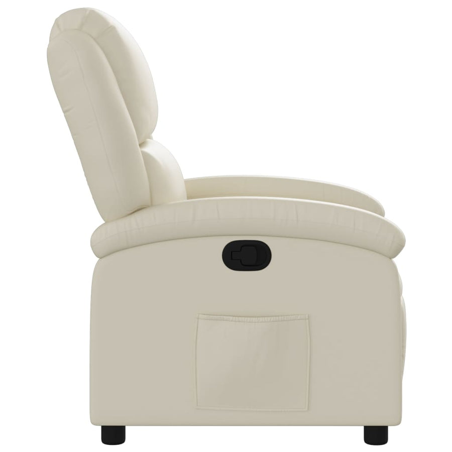 Relaxfauteuil crèmekleurig kunstleer