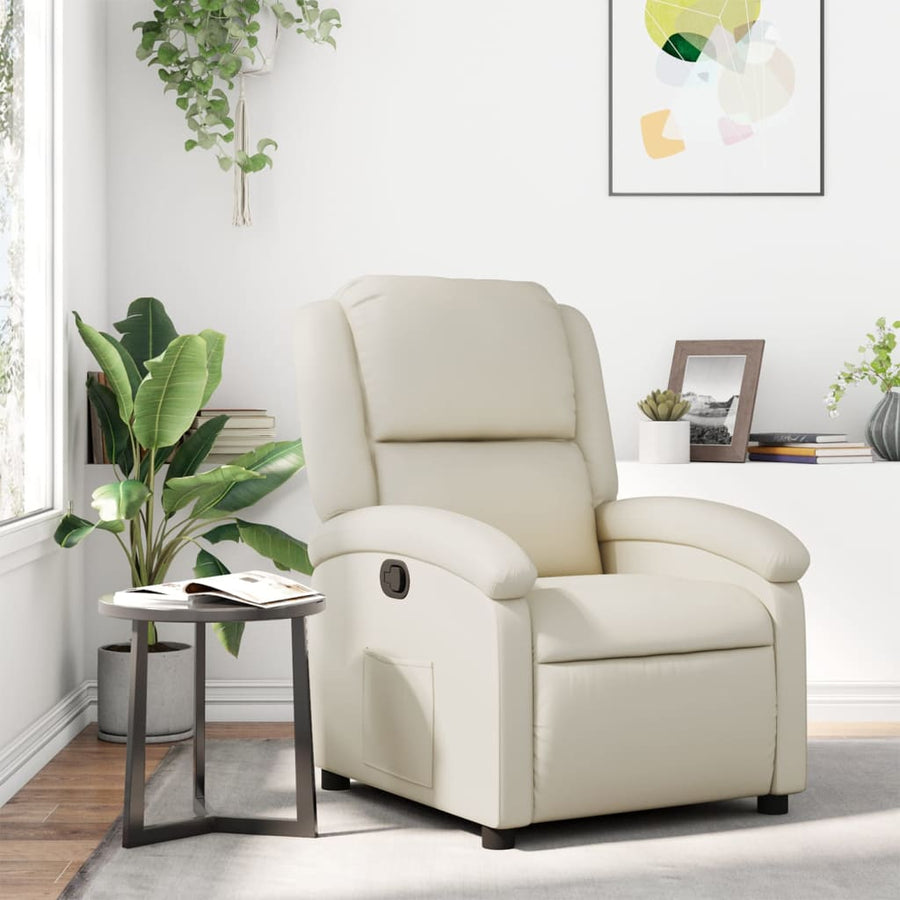 Relaxfauteuil crèmekleurig kunstleer