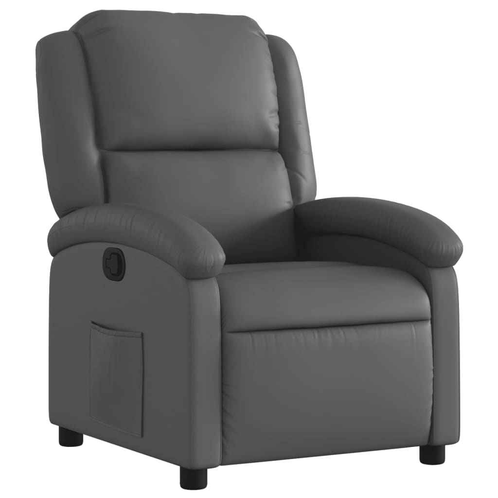 Relaxfauteuil grijs kunstleer
