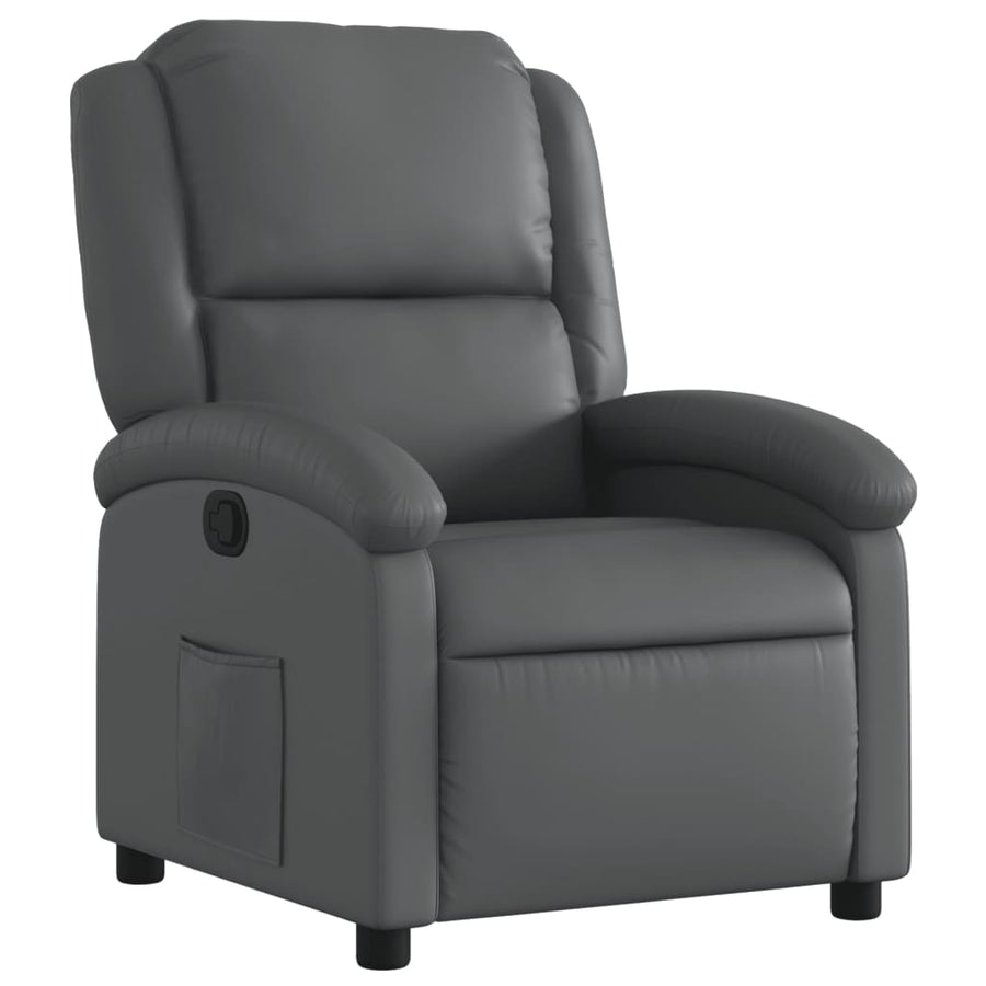 Relaxfauteuil grijs kunstleer