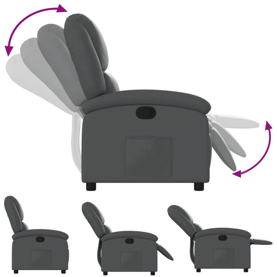 Relaxfauteuil grijs kunstleer