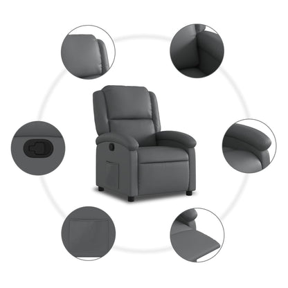 Relaxfauteuil grijs kunstleer