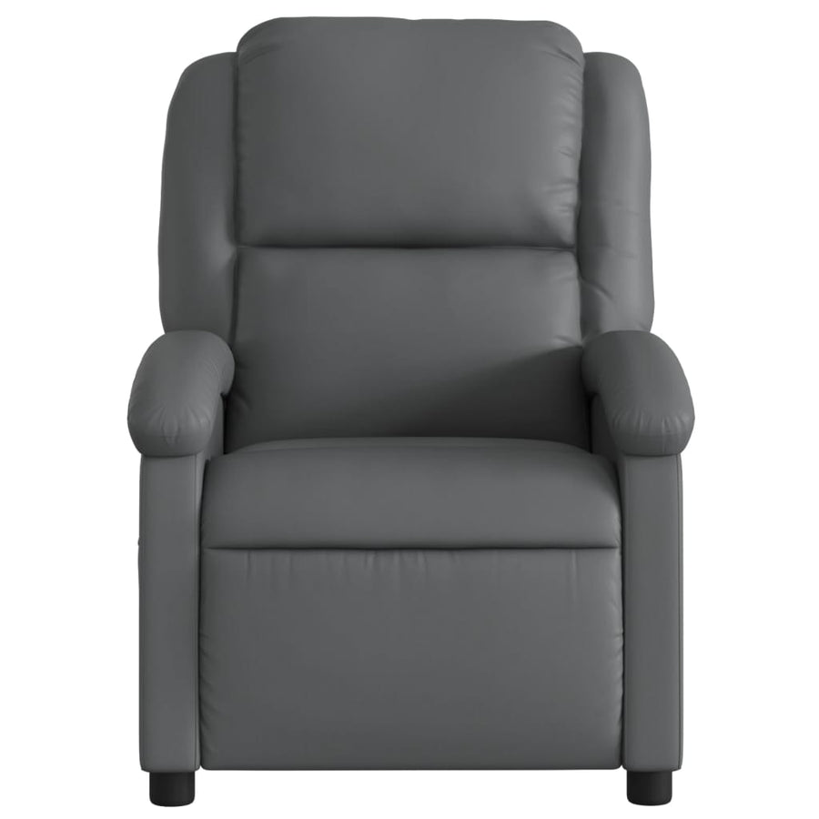 Relaxfauteuil grijs kunstleer