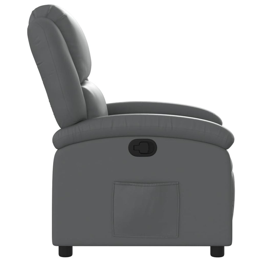 Relaxfauteuil grijs kunstleer