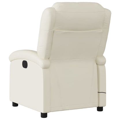 Massagestoel van kunstleer in crèmekleur