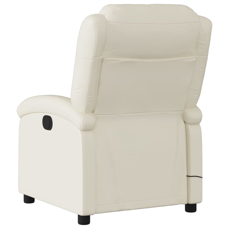 Massagestoel van kunstleer in crèmekleur