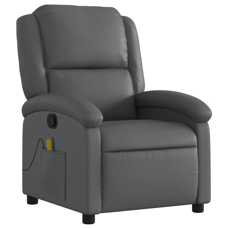 Massagestoel van grijs kunstleer