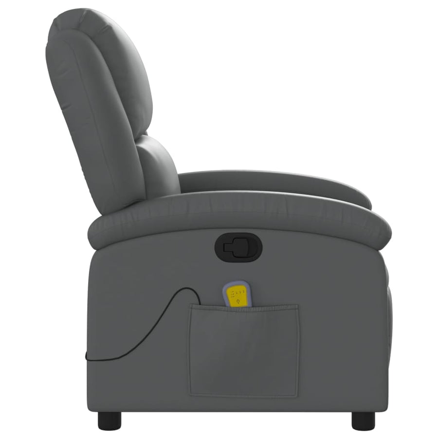 Massagestoel van grijs kunstleer
