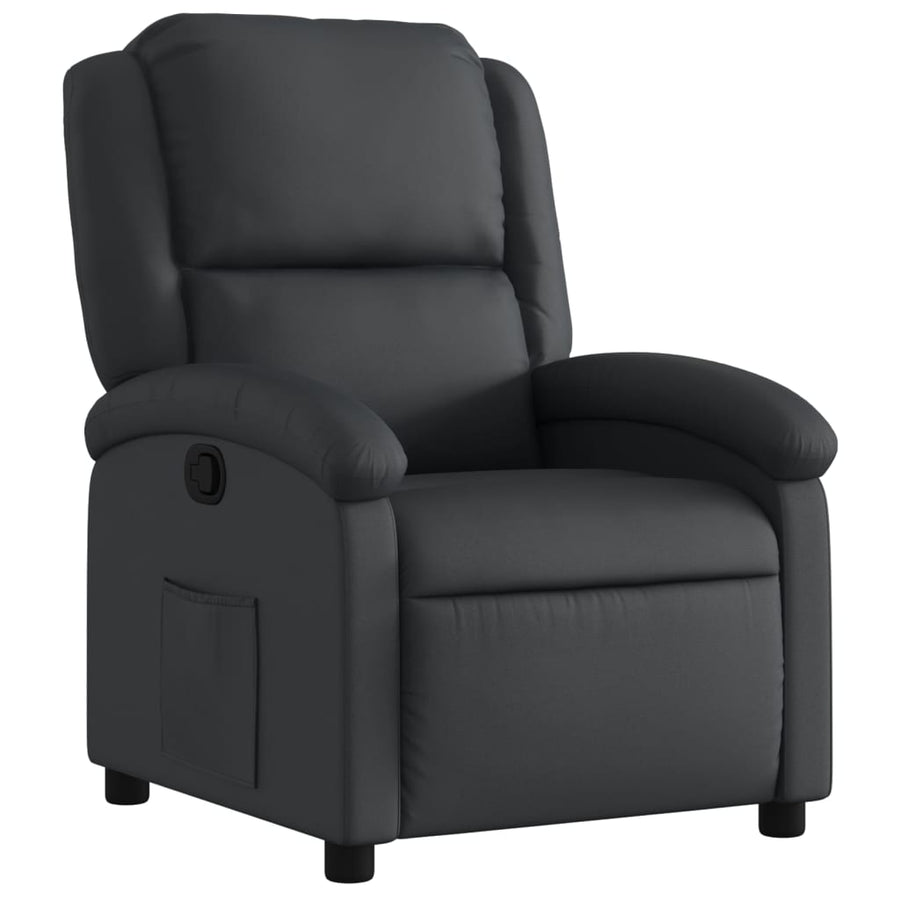 Relaxfauteuil Zwart Echt Leer