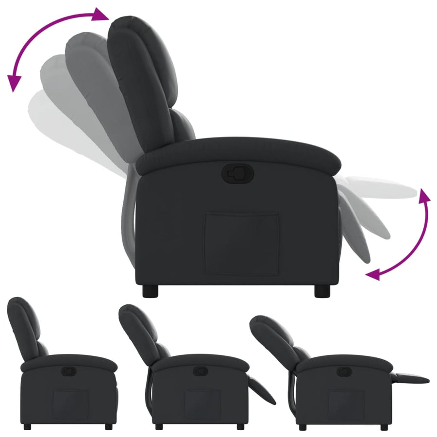 Relaxfauteuil Zwart Echt Leer