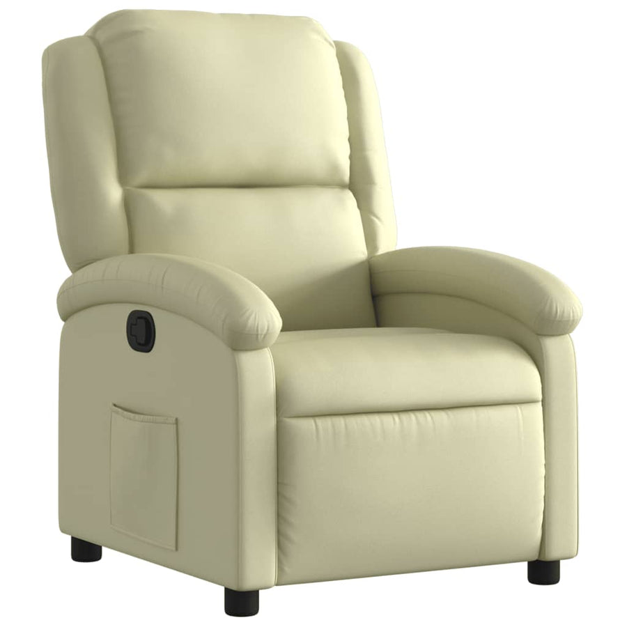 Relaxfauteuil crèmekleurig echt leer