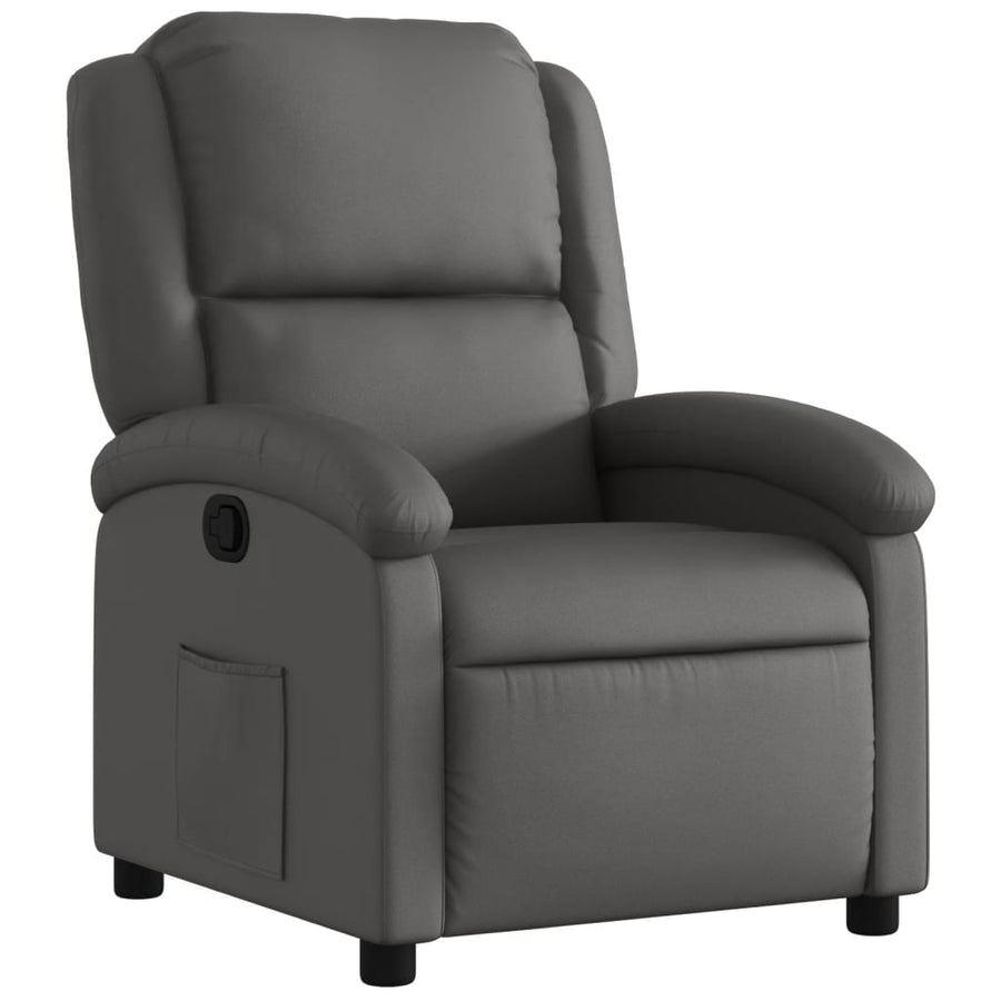 Relaxfauteuil Grijs Echt Leer