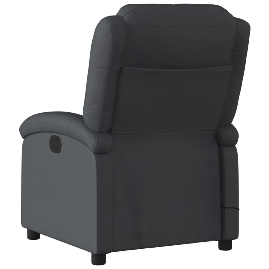 Massagestoel van echt leer, zwart