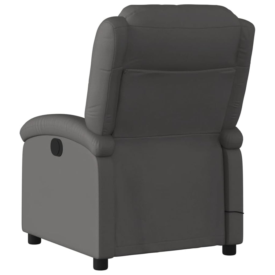 Massagestoel van echt leer, grijs
