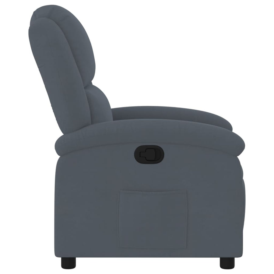 Relaxfauteuil Donkergrijs Fluweel