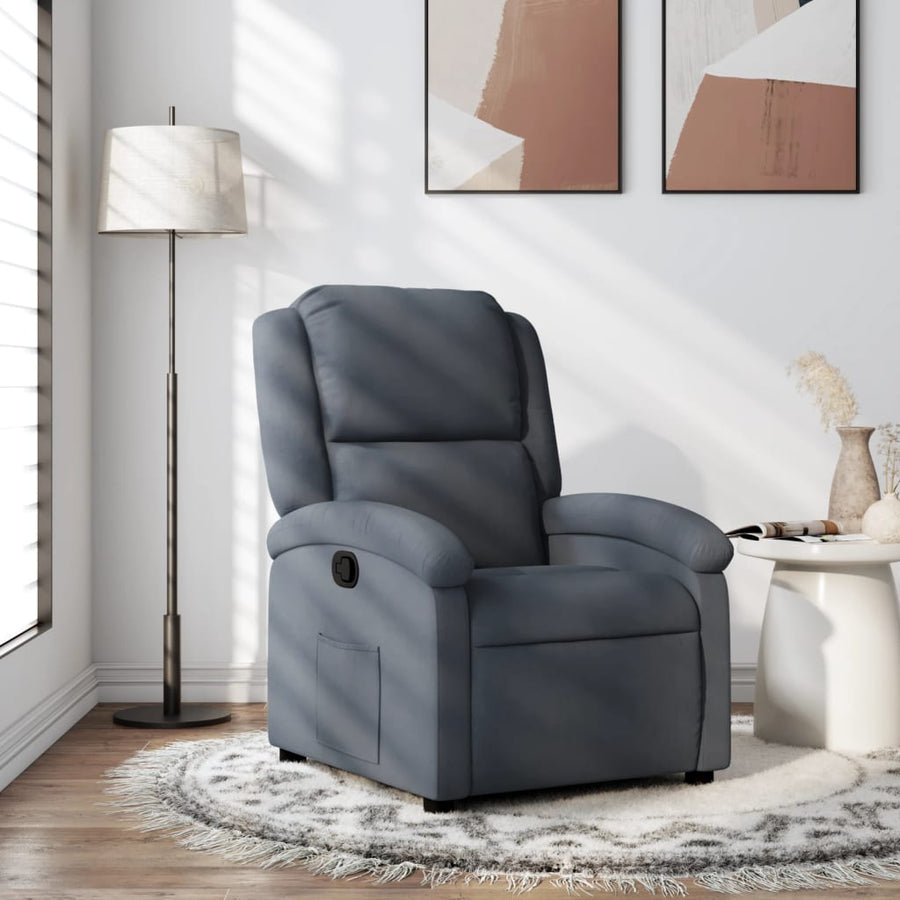 Relaxfauteuil Donkergrijs Fluweel