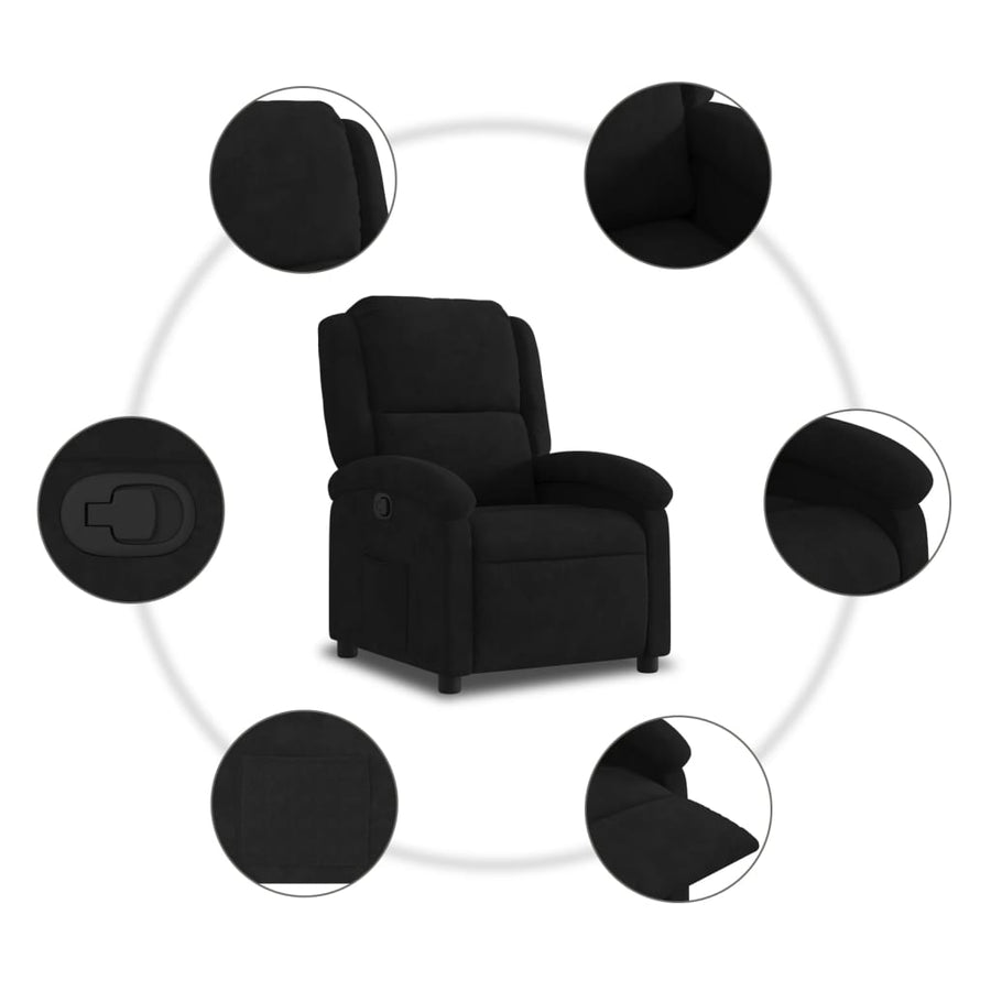Relaxfauteuil Zwart Fluweel