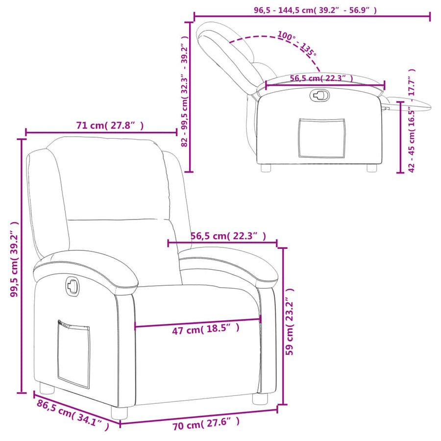 Relaxfauteuil Zwart Fluweel