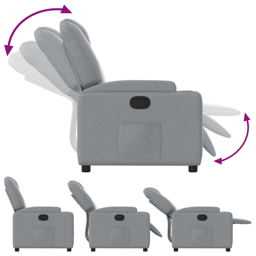 Relaxfauteuil lichtgrijze stof