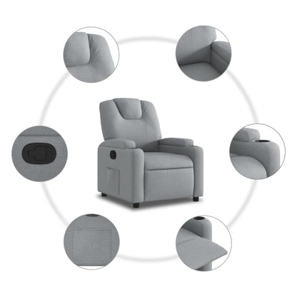 Relaxfauteuil lichtgrijze stof