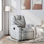 Relaxfauteuil lichtgrijs stof met bekerhouders
