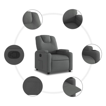 Relaxfauteuil Donkergrijze Stof
