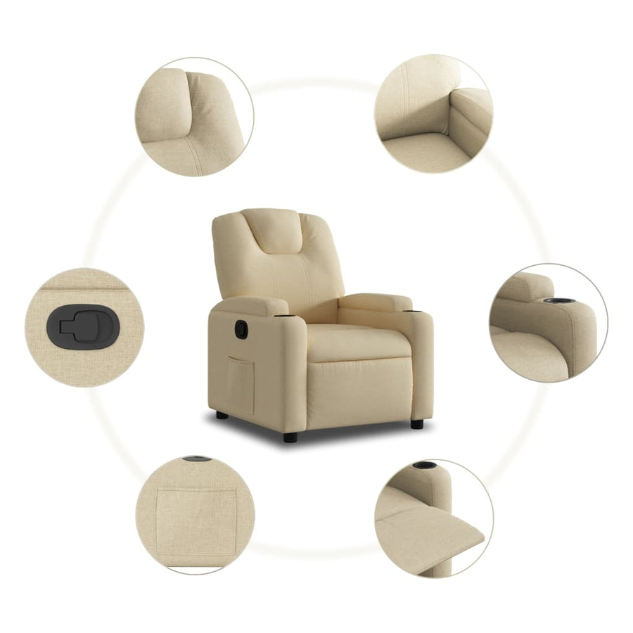 Relaxfauteuil Crème Stof