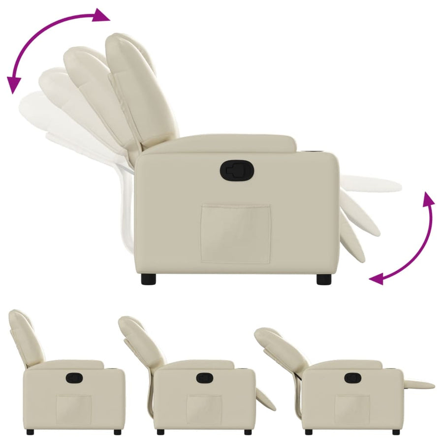 Relaxfauteuil Crème Kunstleer