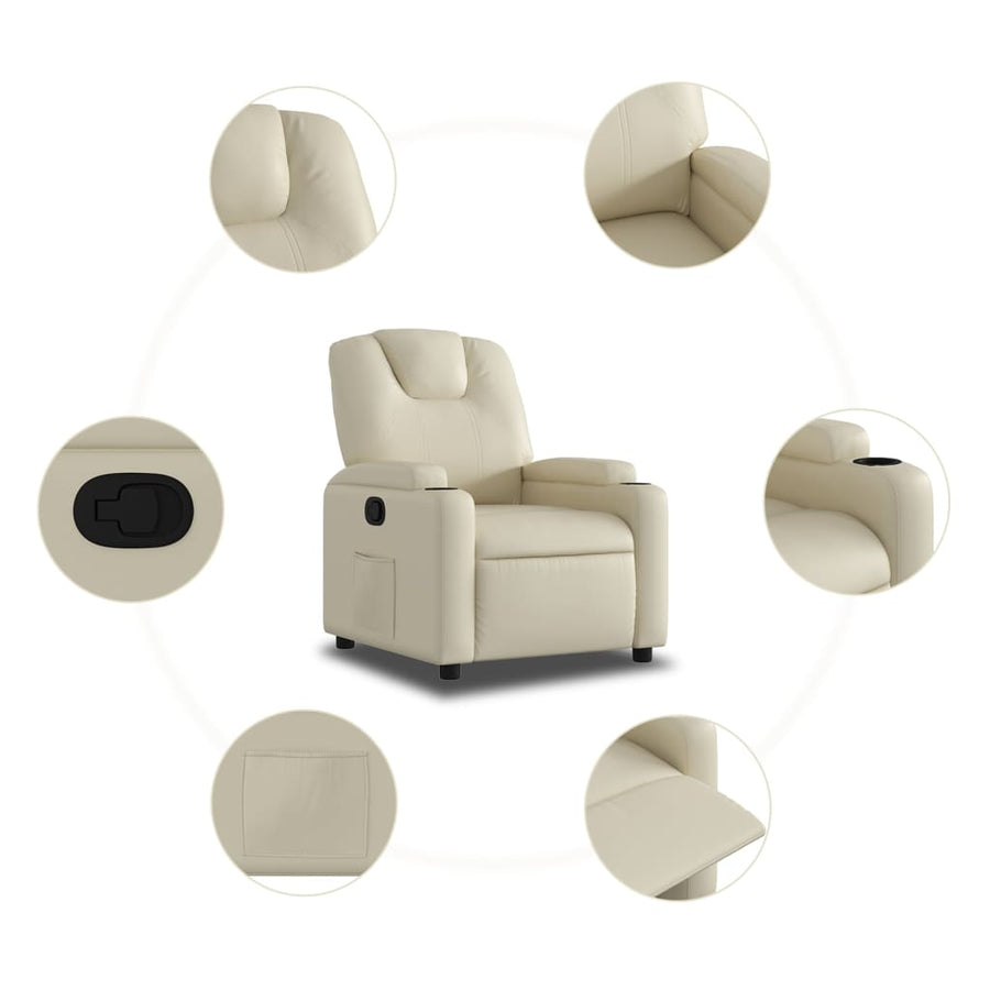 Relaxfauteuil Crème Kunstleer