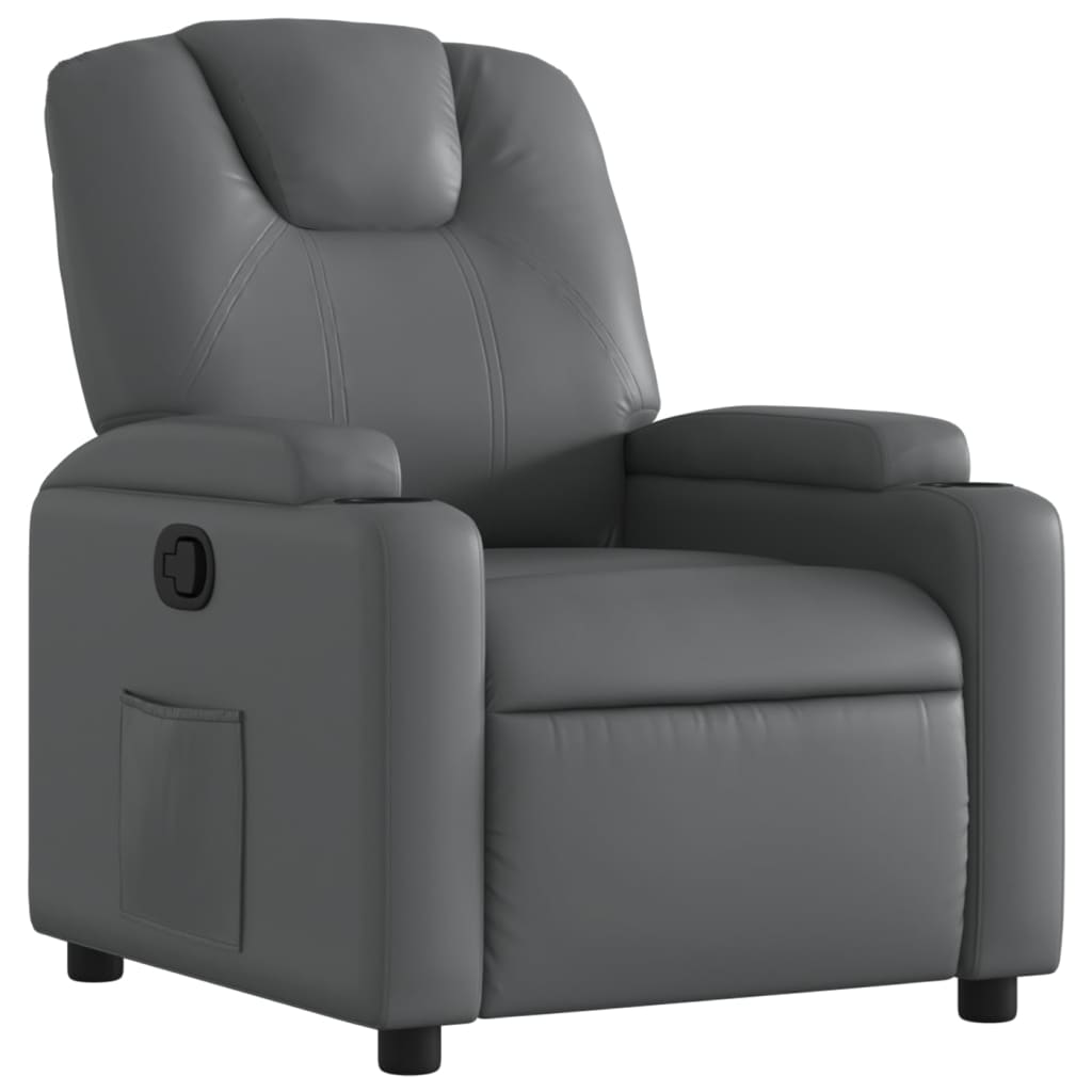 Relaxfauteuil grijs kunstleer