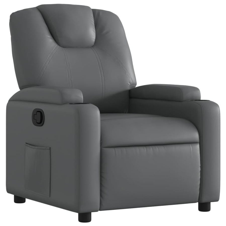 Relaxfauteuil grijs kunstleer