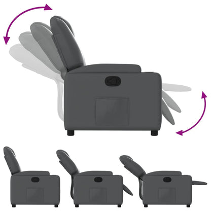 Relaxfauteuil grijs kunstleer