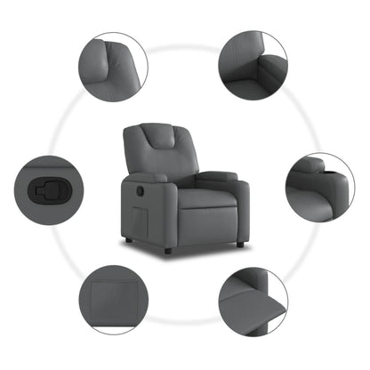 Relaxfauteuil grijs kunstleer