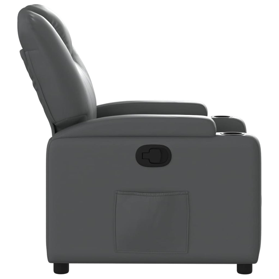 Relaxfauteuil grijs kunstleer