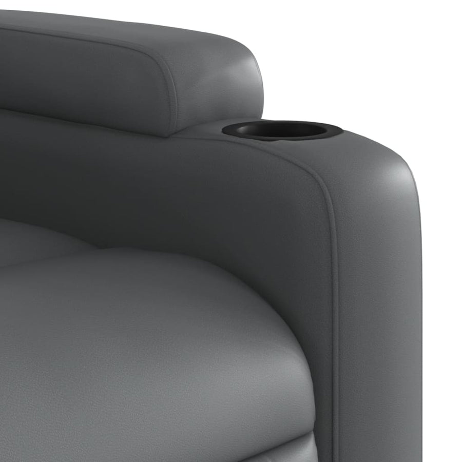 Relaxfauteuil grijs kunstleer