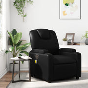 Massagestoel zwart kunstleer 6 massagepunten