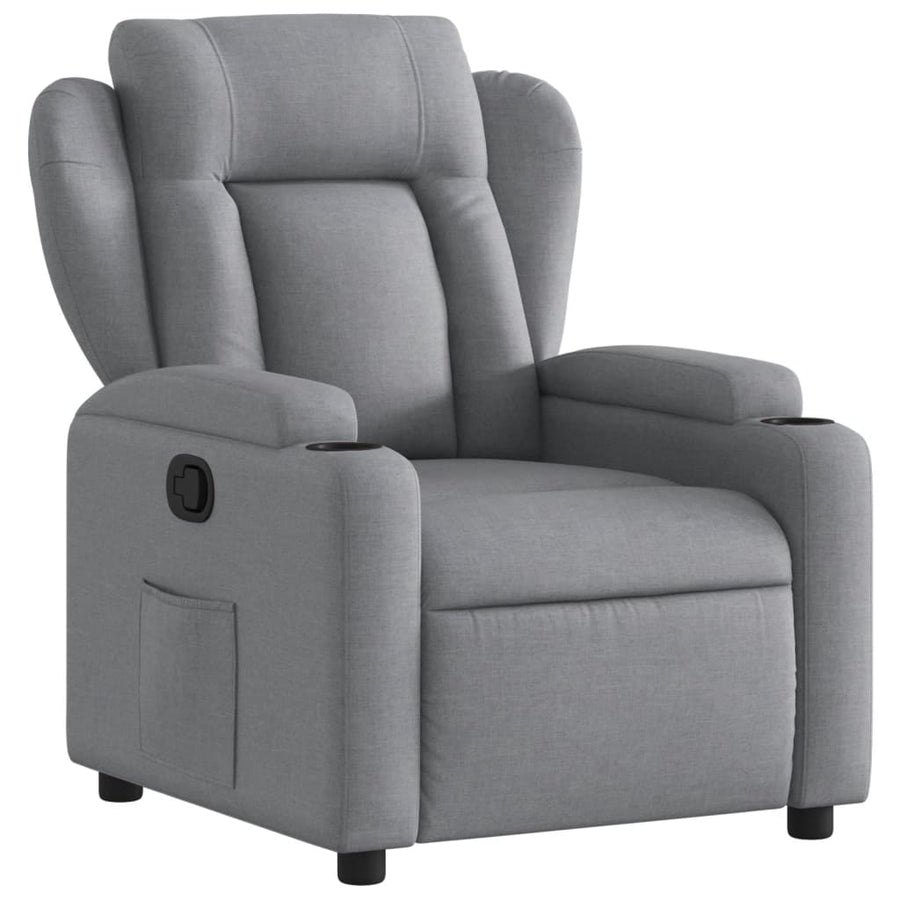 Relaxfauteuil lichtgrijze stof