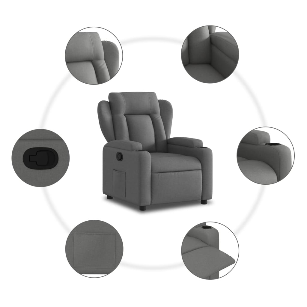 Relaxfauteuil Donkergrijze Stof