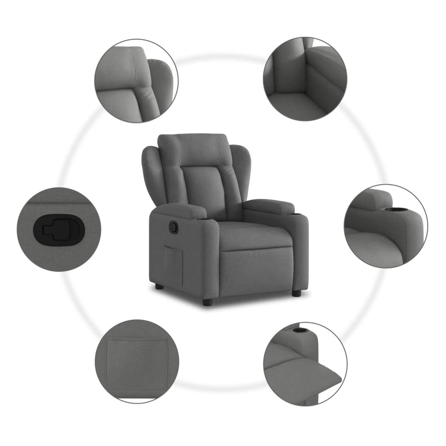 Relaxfauteuil Donkergrijze Stof