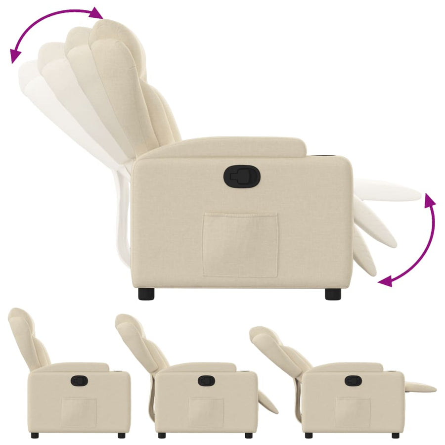 Relaxfauteuil Crème Stof