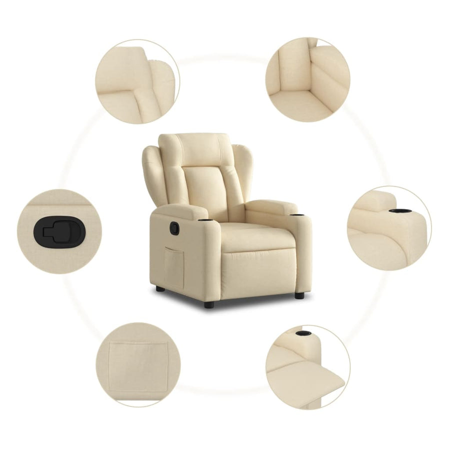 Relaxfauteuil Crème Stof