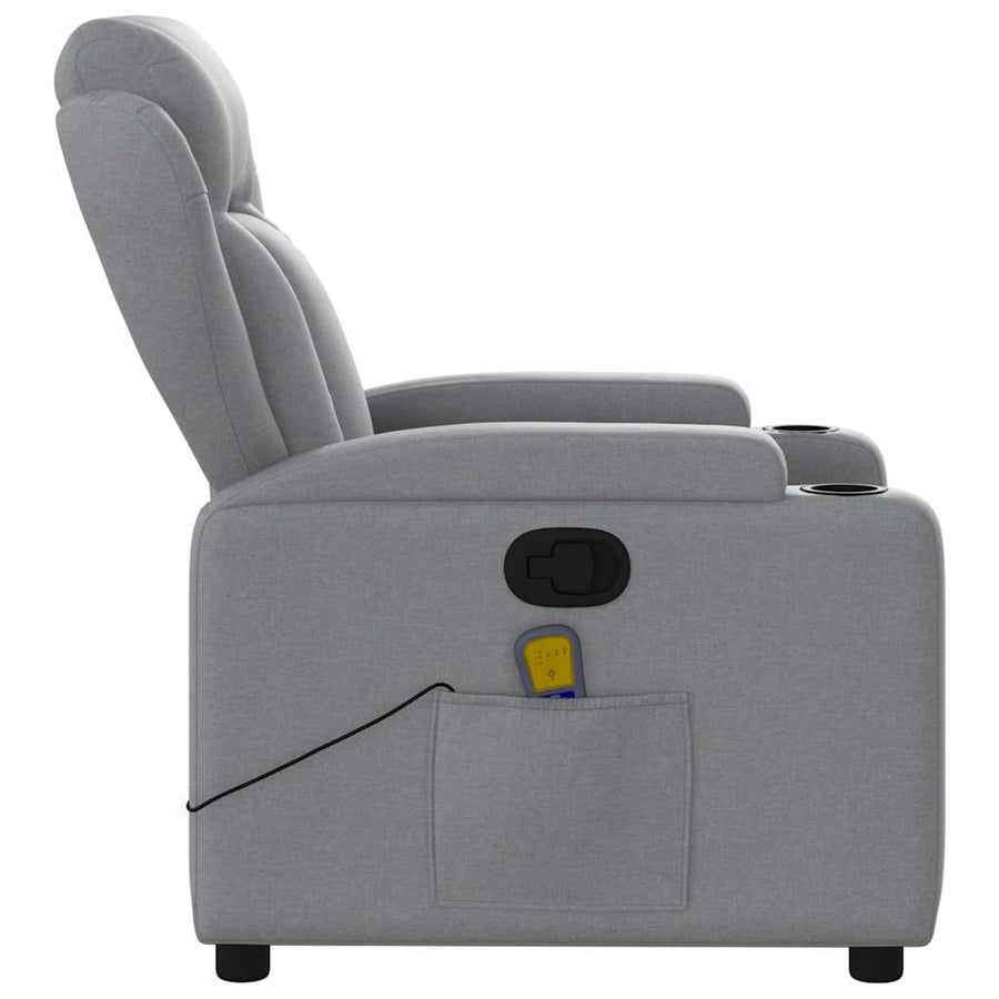 Massagestoel met lichtgrijze stof