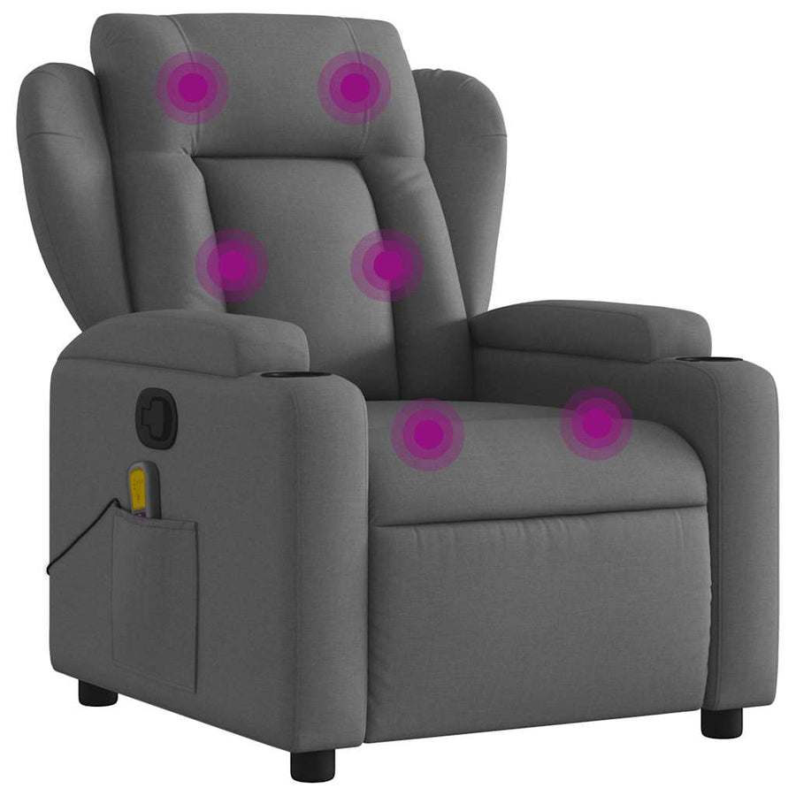 Massagestoel in donkergrijze stof