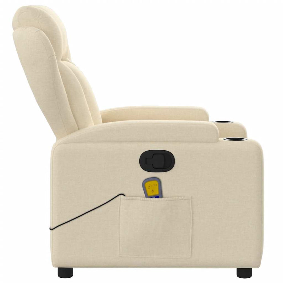 Massagestoel met crèmekleurige stof