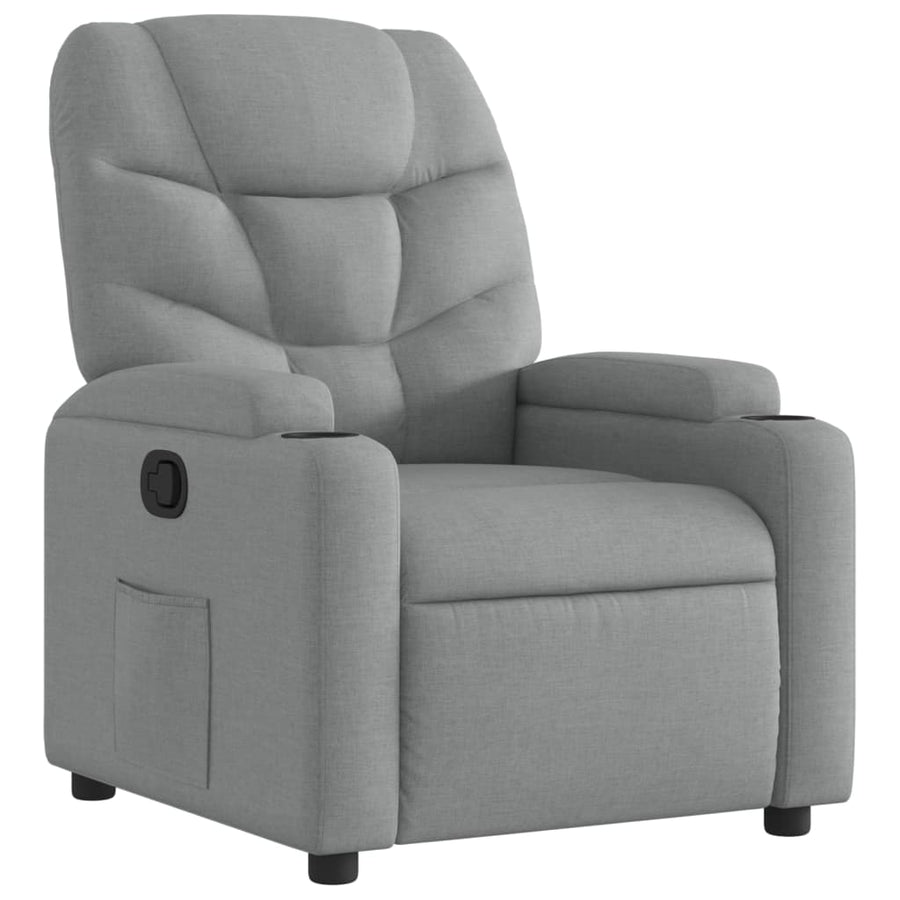Relaxfauteuil lichtgrijze stof